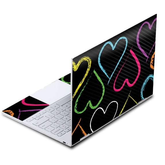 Carbon Fiber Skin Decal Wrap Compatible With Google Pixelbook Hearts