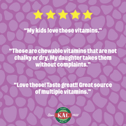 KAL Kid’s MultiSaurus Vitamins & Minerals | Berry, Grape & Orange Flavor | Children’s Daily Multivitamin | 90 Chewables