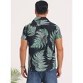 thumbnail image 3 of DARING DIVA Men's Short Sleeve Button Down Camp Collar Leaf Print Shirts S Black Green, 3 of 7