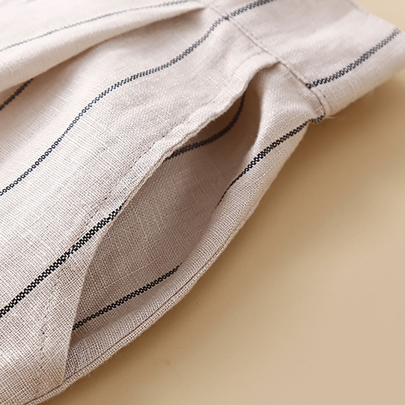 Pantalon De Travail Femme Jambe Large - Coton Et Lin, Ceinture élastique, Poches - Style Décontracté Tendance