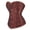 Brown, variant on Women's Gothic Brocade Lace Up Boned Bustier Corset Top Black L