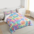 thumbnail image 3 of Manfei Groovy Flowers Full Size Comforter Sets 3-Piece for Teens Adults,Vintage Aesthetics Bedding Comforter Set,Abstract Gradient Lightweight Bedding Sets,Breathable Home Decor,Reversible, 3 of 8