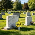 thumbnail image 4 of Artificial Cemetery Flowers for Grave, Realistic UV Resistant Memorial Day Silk Rose Flower with Vase, Cemetery Decorations for Outdoor Honoring Loved Ones, 4 of 6