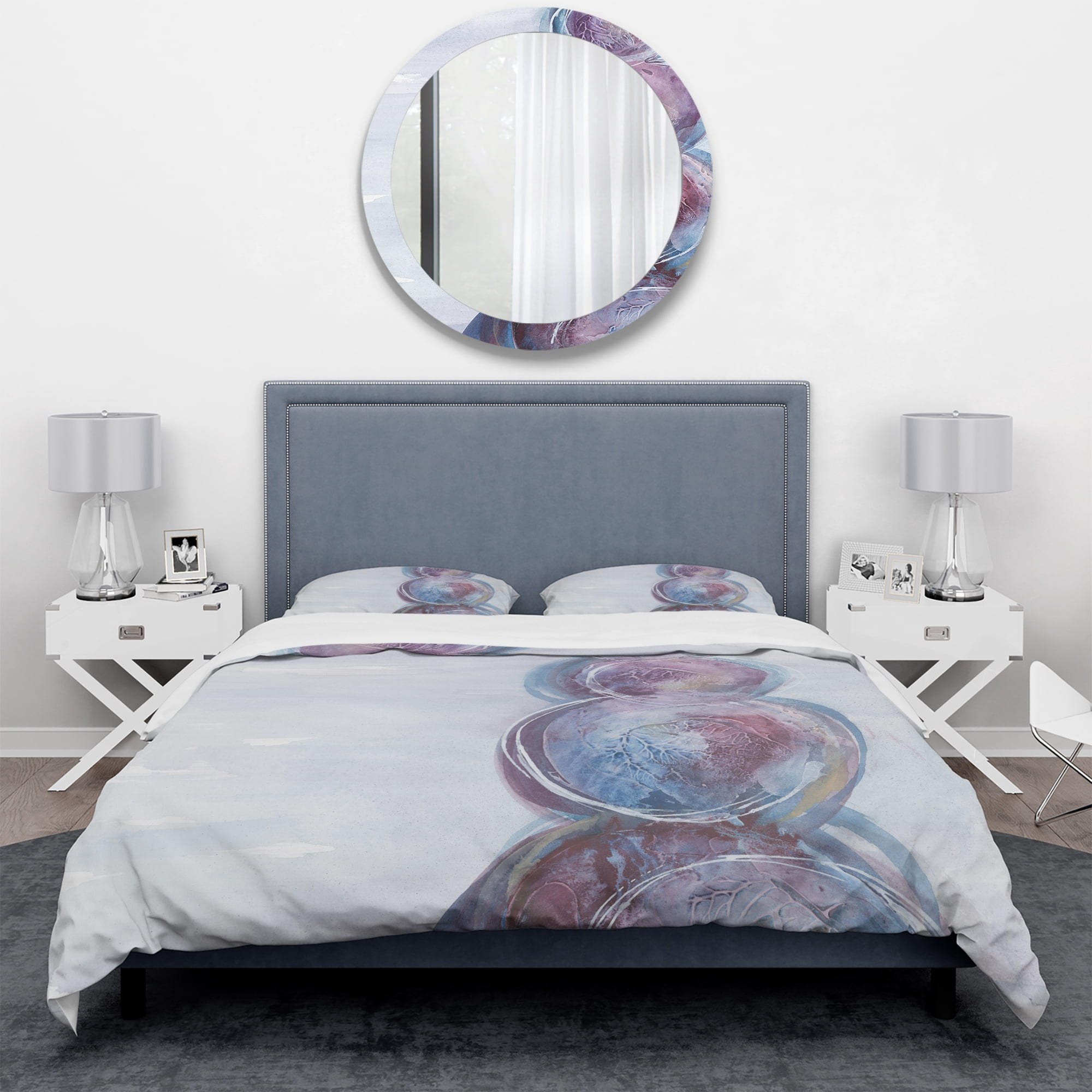 Designart 'Purple Starting Over I' Geometric Duvet Cover Set