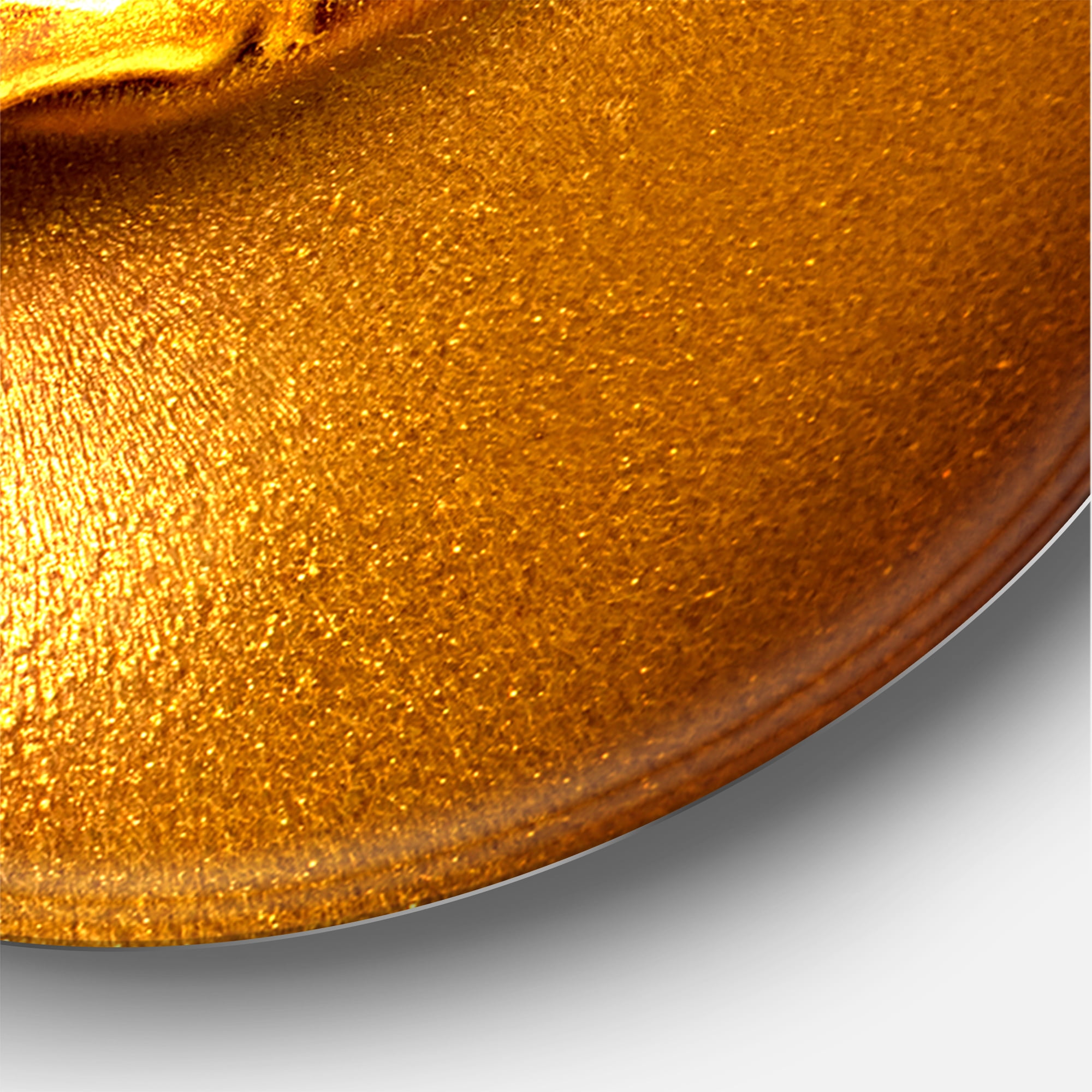 Designart 'Gold Paint Drips From Sexy Girl Lips' Modern Circle Metal Wall Art 23x23 - Disc of 23