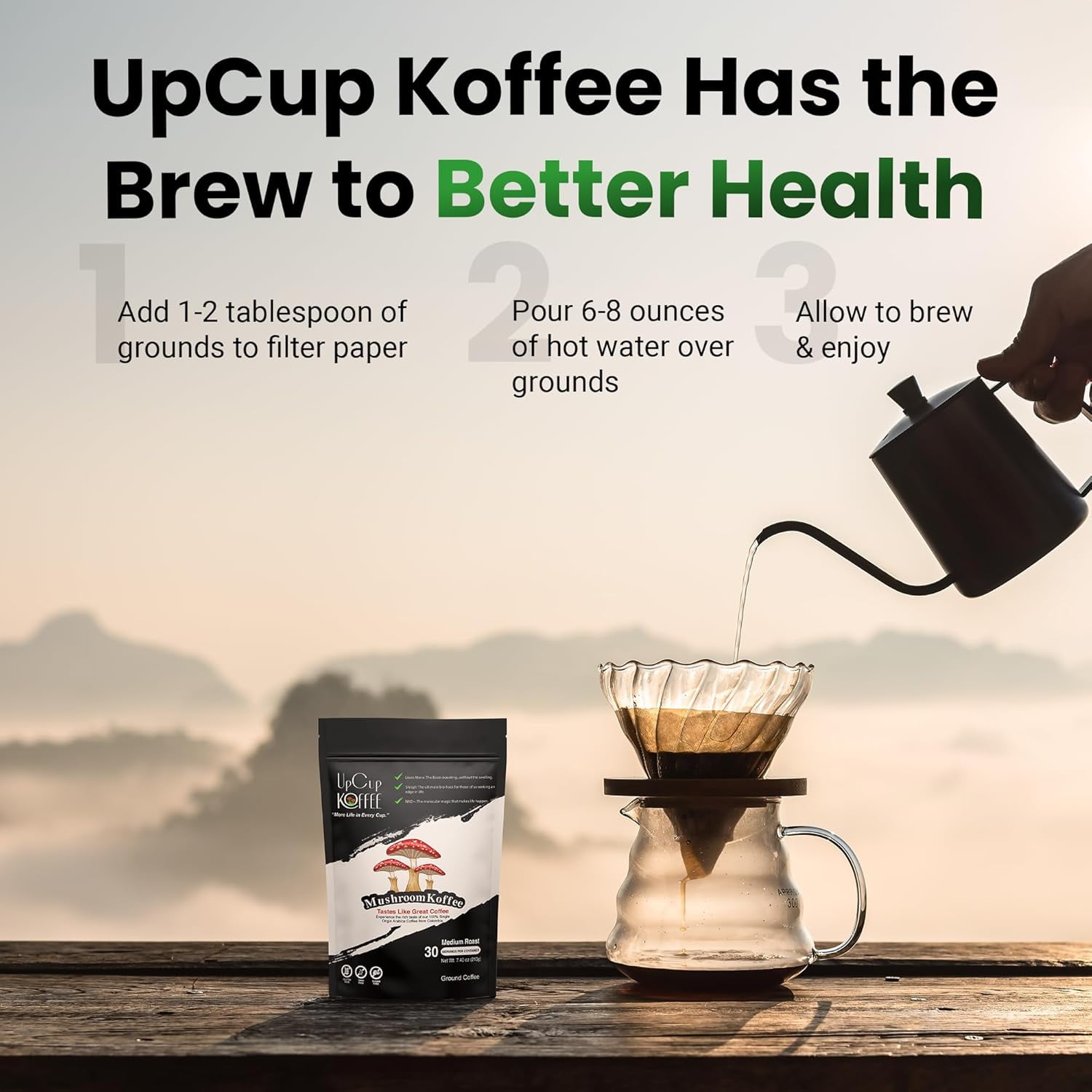 Mushroom Coffee UpCup Koffee - Ground Mushroom Coffee