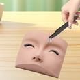 thumbnail image 1 of Cabeza de maniquí de extensión de pestañas, maniquí cosmético, cabeza de entrenamiento fácil de limpiar para practicar maquillaje, extensión de pestañ, 1 of 8