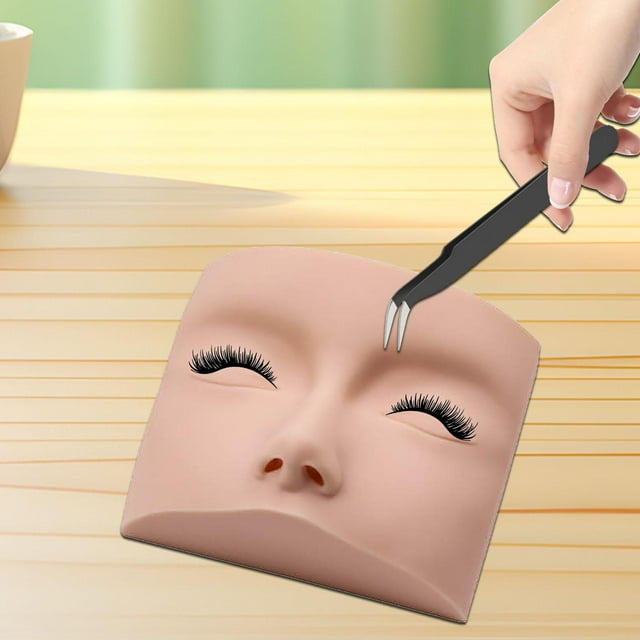 Cabeza de maniquí de extensión de pestañas, maniquí cosmético, cabeza de entrenamiento fácil de limpiar para practicar maquillaje, extensión de pestañ
