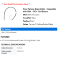 thumbnail image 2 of Front Parking Brake Cable - Compatible with 1966 - 1974 Ford Bronco 1967 1968 1969 1970 1971 1972 1973, 2 of 2