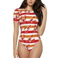 thumbnail image 2 of Goofa Red Lobster Printed Women Rash Guard Short Sleeve,Tummy control Swimsuit Surfing Swimsuit Bathing Suit One Piece Swimsuit UPF 50-Large, 2 of 9