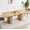 square-Ock, variant on Wirrytor Round Dining Table, Modern Farmhouse Kitchen Table, 47 Inch Coffee Circle Dining Tables with Wood Strip Base for Kitchen Living Room, Black