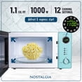 thumbnail image 2 of Nostalgia NRMO11AQ6A Horno microondas para encimera, 1,1 pies cúbicos. pies, aguamarina, 2 of 5