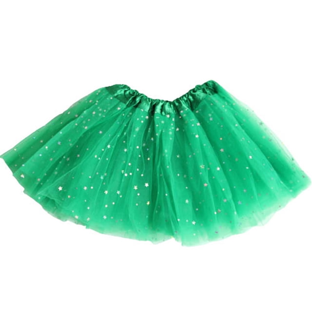 Faldas Para Niñas, Falda Tutú Para Fiesta De Bebé, Traje De Ballet De Danza Multicolor, Faldas De Princesa Con Lentejuelas, Verde Odeerbi LM103-8046