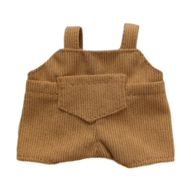 Pantalones con tirantes para muñecas, ropa en miniatura, accesorios, ropa hecha a mano para muñecas de 17 cm, regalos de Acción de Gracias, regalos de Marrón