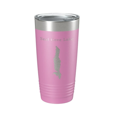 

Seal Cove Lake Map Tumbler Travel Mug Insulated Laser Engraved Coffee Cup Acadia Maine 20 oz Light Purple