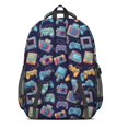 thumbnail image 3 of Game Controller Blue Pattern Backpack for School, Cute School Bag with Adjustable Shoulder Straps and Padded Back, 16.9"x12.6"x5.9", 3 of 5