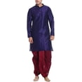 thumbnail image 1 of Royal Kurta Men's Blue Silk Blend Festive Dhoti Kurta Set, 1 of 1