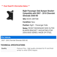thumbnail image 2 of Right Passenger Side Bumper Bracket - Compatible with 2007 - 2010 Chevy Silverado 3500 HD 2008 2009, 2 of 2