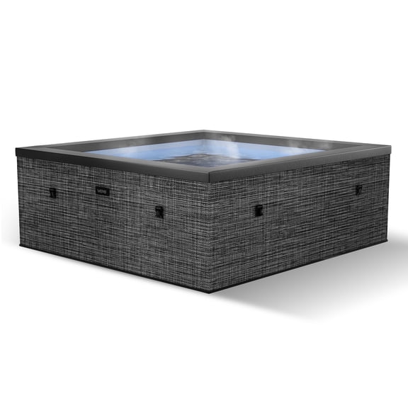 Wave Garda 4-Person Square Eco Foam Hot Tub | 70-Jet Spa, Wi-Fi Eco Heater | Flint Gray
