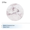 thumbnail image 3 of 2Pcs Absorbent  Coasters White Marble Round Coaster with Cork Backing Non-Slip for Home Office 4inches., 3 of 5