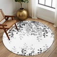 thumbnail image 2 of Round Area Rug 8 Ft, Grey Washable Non-Slip Circle Carpet for Living Room/Bedroom, Eucalyptus Leaves Collection Low-Profile Large Area Rugs for Indoor, 2 of 8
