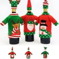 thumbnail image 4 of Yuarrent A estrenar Cute Christmas Wine Bottle Cover Bordado Cartoon Wine Bottle Christmas Hat Set Party Decor High Rating Bottle Cover Herramientas y accesorios para hornear 1 24*12cm, 4 of 6