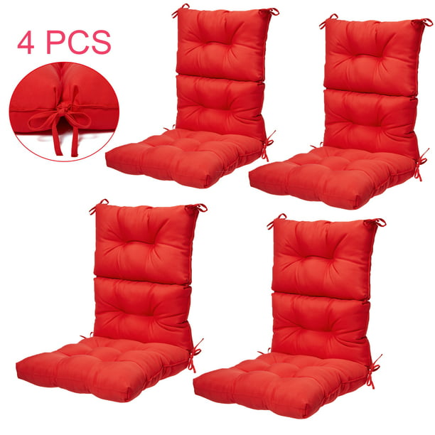 Outdoor Chair Cushion 4pcs High Back Rebound Foam Cushions Solid Polyester 44 X 21 In Dining Com - Patio Chair Cushions With High Back