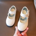 thumbnail image 2 of GiLiling Girls Bow Mary Jane Flats, Adjustable Strap Scalloped Edge School Shoes, Soft Sole Non Slip Student Performance Flats for Kids (White, 3-3.5 Years), 2 of 6