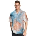 thumbnail image 6 of Ckdifva Orange Blue Flowers Mens Button Down Short Sleeve Shirt Casual Shirts Beach Hawaiian Shirts, 6 of 8