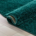 thumbnail image 6 of Well Woven Rainbow Chroma Glam Solid Two-Tone Soft Shimmer Pile Teal Shag 2'7" x 7'3" Runner Area Rug, 6 of 6