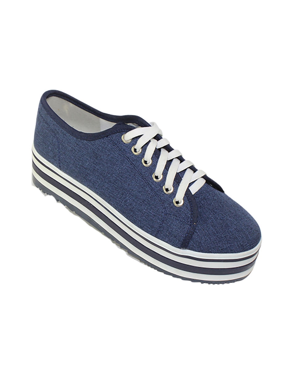 TENIS PLATAFORMA ZAPATOS CASUALES ALPARGATAS DAMA LEON TEXTIL