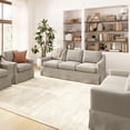 thumbnail image 1 of Harper Canapé 80W et 2 Fauteuils d'Appoint Pivotants avec Housses - Tissu Sable, 1 of 7