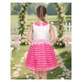 thumbnail image 5 of Sunny Fashion Girls Dress White Lace Sleeveless Pink Stripe Casual Party Sundress 4 Years, 5 of 8