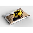 thumbnail image 2 of Ambesonne Yellow Pillow Sham 2 Pack, Racer Speedy Sports Car, 26"x20", Yellow Warm Taupe, 2 of 3
