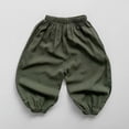thumbnail image 2 of PMVFHDE Child Toddler Boys Girls Elastic Waist Casual Summer Solid Pants Trousers Daily Holiday Wear Soft Breathable Comfortable Stretch Green,2-3 Years, 2 of 4