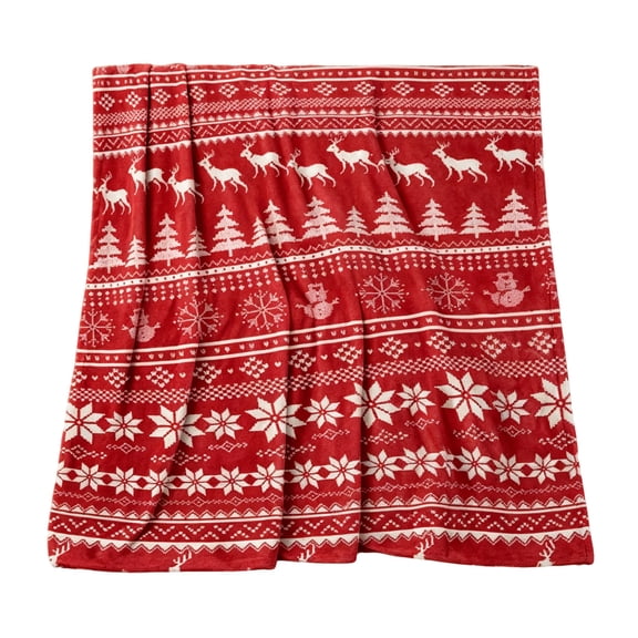Cheapark Plush Christmas Themed Decorative Throw Blanket, Soft Multipurpose Holiday Blanket for Sofa Couch Bed Use, Cozy Home Living Room Accent for Christmas Seasonal Decor Gift