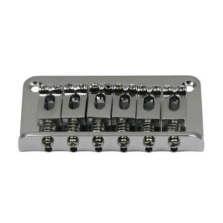 Metal Chrome Fixed Guitar Bridge 78mm 6 Saddle Hardtail Bridge For 6-String Electric Guitar Replacement