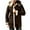 Coffee, variant on CHEEREAM Winter Coats for Men Shearling Leather Coat Faux Suede Sherpa Lined Heavyweight Flight Bomber Sheepskin Coats with Hooded Wine M