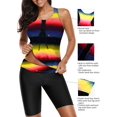 thumbnail image 3 of Maillots de Bain Tankini à Imprimé Color Block pour Femmes avec Capris de Bain s-TTTG, 3 of 4