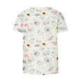thumbnail image 5 of Women's Boho Flowers T Shirts Graphic Tees Summer Tops Wildflower Floral Shirt Short Sleeve Casual Loose Fit Shirt, 5 of 5