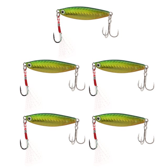 Vib Fishing Bait, Bright Color 5Pcs Metal Vib Hard Fishing Lure 3D Eyes Artificial Streamlined Body Shape For Lake ANGGREK Otros Deportes