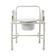 drive Commode Chair Drop Arms Steel Back Bar up to 300 lbs