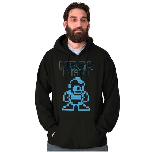 Mega Man Pixelated Video Game Robot Hoodie Sweatshirt Women Men Brisco Brands S