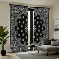 thumbnail image 6 of WNOOHIY Black Floral Curtains Bohemian Mandala Flowers Window Curtains for Bedroom and Living Room, Set of 2 Panels, 6 of 7