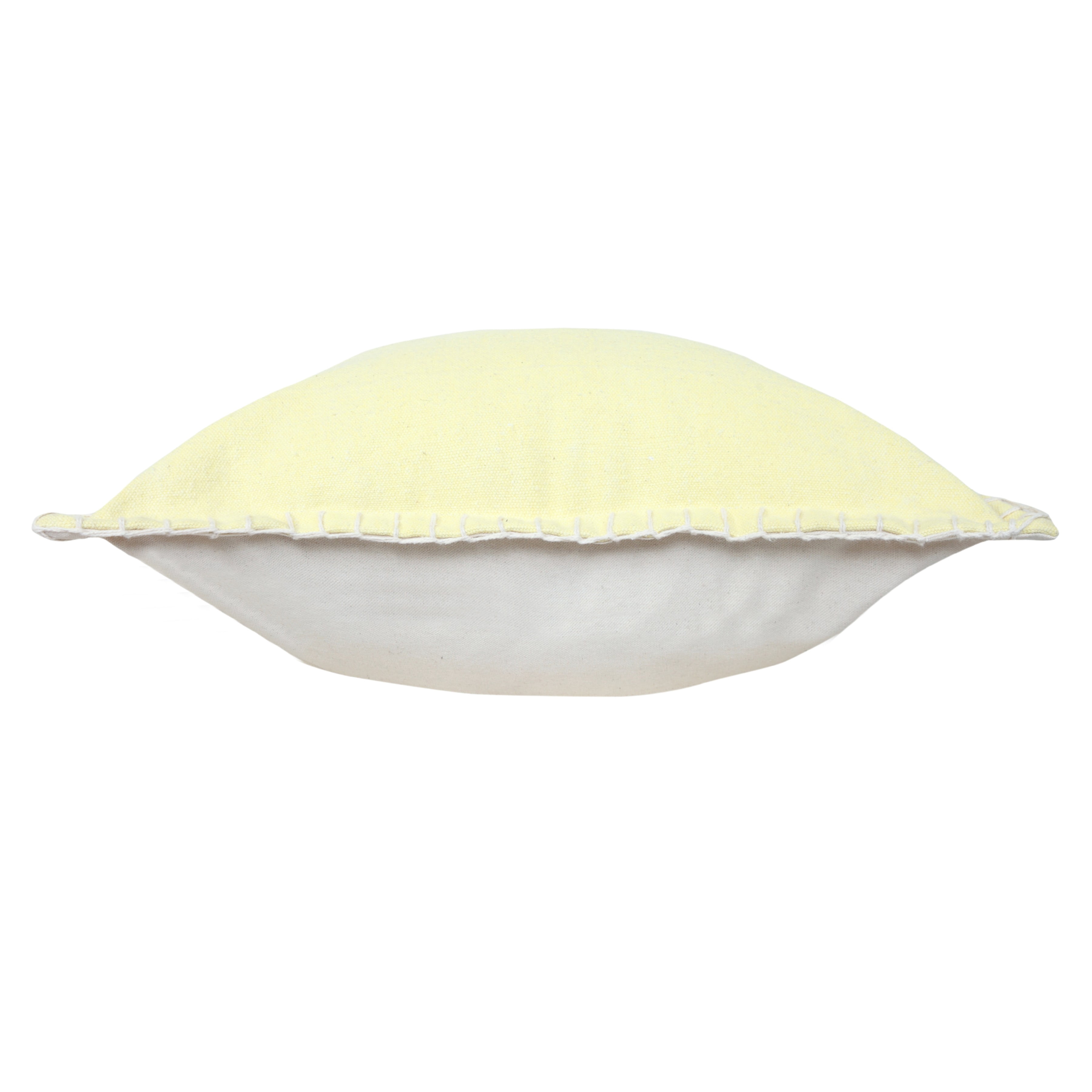 Harlow Hill Wilma 20" x 20" Solid Cotton Adult Decorative Feather Filled Pillow, Yellow