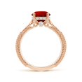 thumbnail image 2 of ANGARA Vintage Inspired Round Lab Grown 2.1 Ct Ruby Hidden Halo Engagement Ring for Women in 14K Rose Gold (Size-8mm) | July Birthstone, Anniversary, Jewelry Gift for Women | Lab-Grown Ruby Ring, 2 of 8