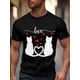thumbnail image 1 of Men's T-Shirt,Short Sleeve Tee Shirt Casual Tops Black Cat Red Hearts Crew Neck T Shirts for Men, 1 of 8