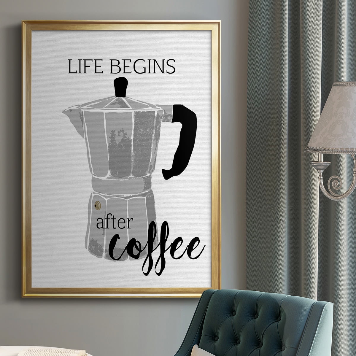 Begins After Coffee Premium Framed Print - Ready to Hang