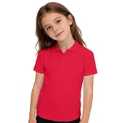 YunPes Kids' Pique Polo Boys Performance Polo Dry Fit Short Sleeve Golf Shirt for Active Casual Size 5‐14 School 𝐔niform Shirt