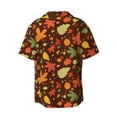 thumbnail image 2 of KLL Autumn Leaves Print Men's Shirt Short Sleeve Button Down Summer Cuba Beach Shirts- Small, 2 of 7